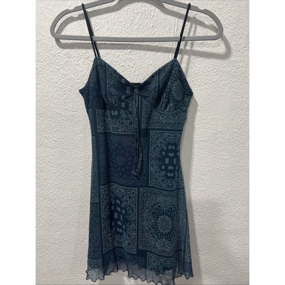 Urban Outfitter Navy Fully Lined Dress With‎ Scalloped Hem Size XSmall